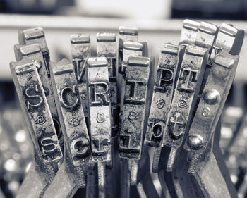 Close-up of old machine part