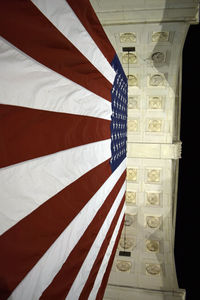 Directly below shot of american flag at night