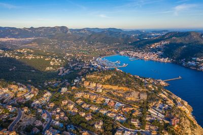 View of andtratx bay from above, mallorca, spain