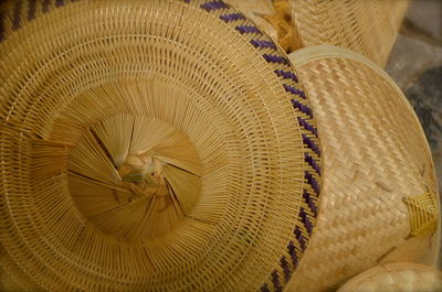 Close-up of hat in basket