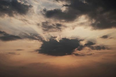 Low angle view of dramatic sky during sunset