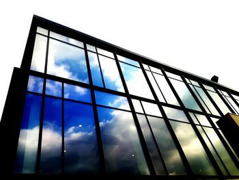 Low angle view of modern building against sky