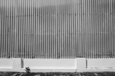 Zinc wall on the background concept black and white, white wall of building