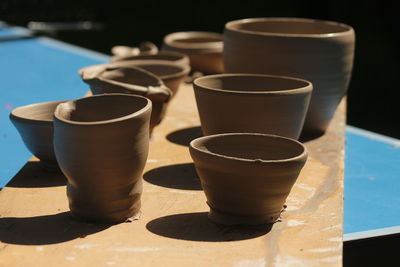 Close-up of coffee cup on table