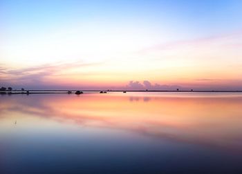 Scenic view of sea at sunset