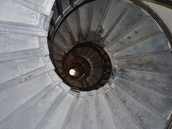 Low angle view of spiral stairs