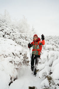 Man skiing on snow