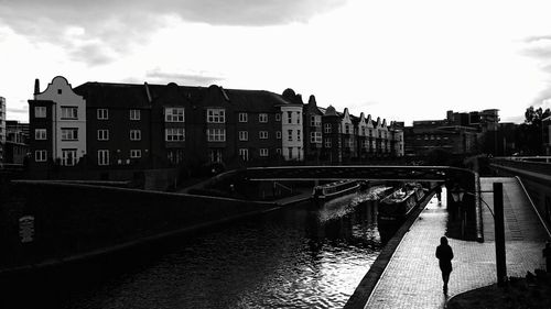 View of canal in city