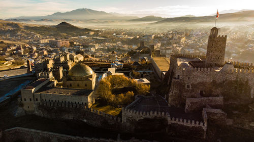 Castle akhaltsikh in georgia aerial view