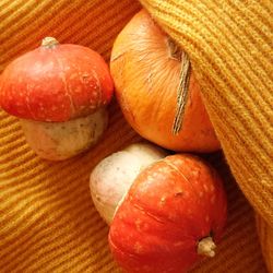 High angle view of oranges on table