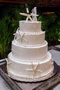 Close-up of cake on table