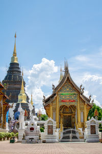 View of temple building against sky