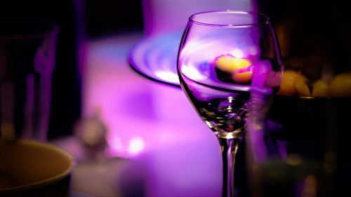 Close-up of wine glass on table