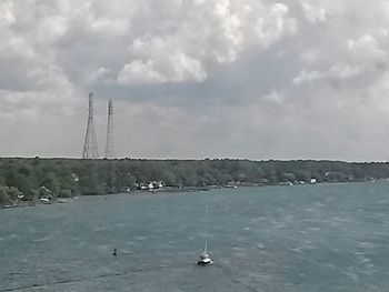 View of sea against cloudy sky