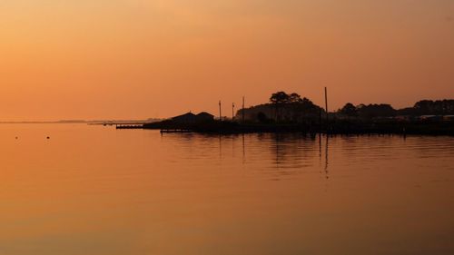 View of sea at sunset