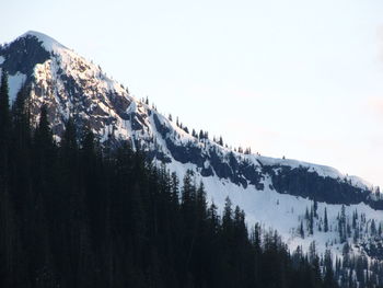 Scenic view of mountains against clear sky