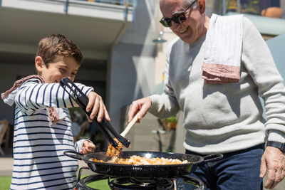 Man preparing food