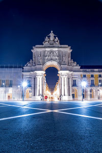 View of historical building at night