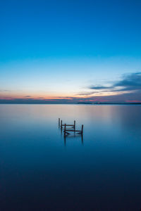 Sunset with ruin wooden bridge	