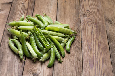 High angle view of vegetables on table