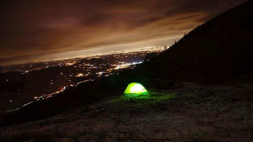 Illuminated city at night