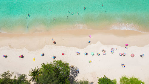 Aerial view of people at beach