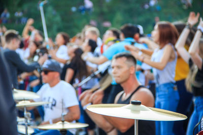 Group of people at music concert