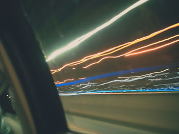 Aerial view of sky seen through car window