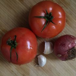 Close-up of tomatoes on table