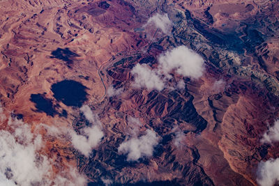 Aerial view of mountains. wide landscape. beauty in nature. inaccessible mountains. harsh climate