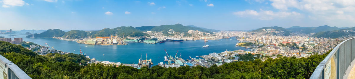 Panoramic shot of townscape against sky