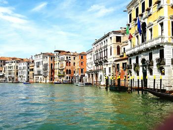 View of canal along buildings