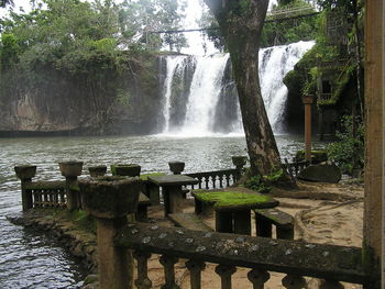 Scenic view of waterfall