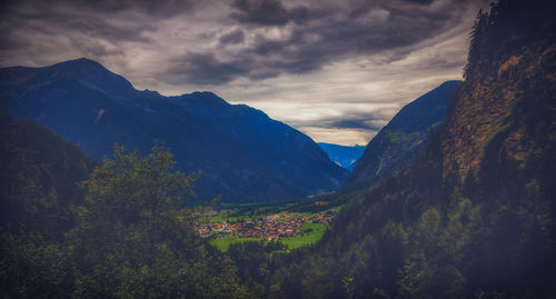 Scenic view of mountains against sky