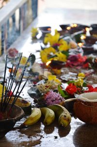 Close-up of fruits on table