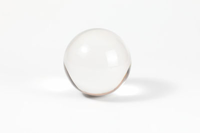 Close-up of crystal ball on white background