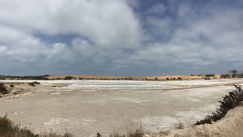 Scenic view of beach against sky