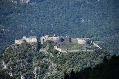 High angle view of buildings in city