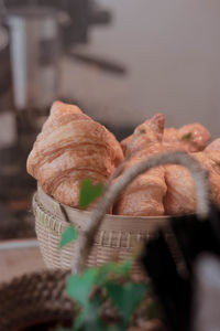 Close-up of bread in basket
