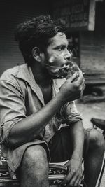 Man smoking cigarette