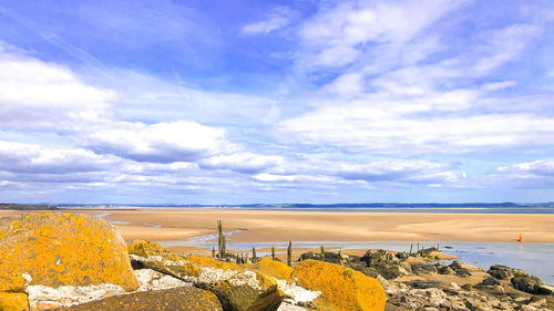 Scenic view of land against sky