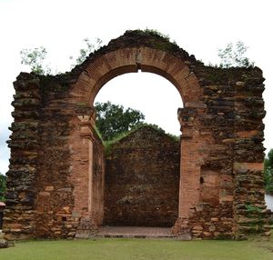 Low angle view of old ruin