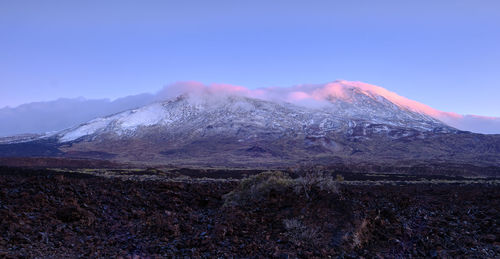 El teide and pico viejo from boca tauce viewpoint, teide national park, tenerife, canary islands