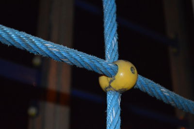 Close-up of rope tied on boat