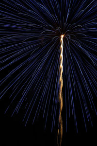 Low angle view of illuminated fireworks against sky at night