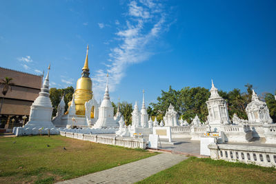 View of temple against blue sky