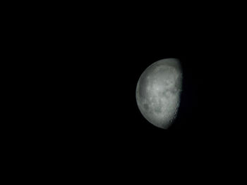 Close-up of moon against clear sky at night