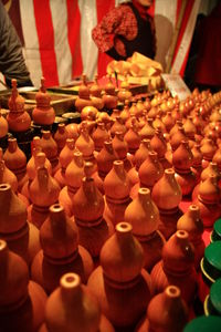 Close-up of hands for sale in market