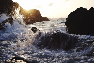 Rock formation in sea