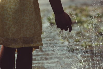 Reflection of people in water